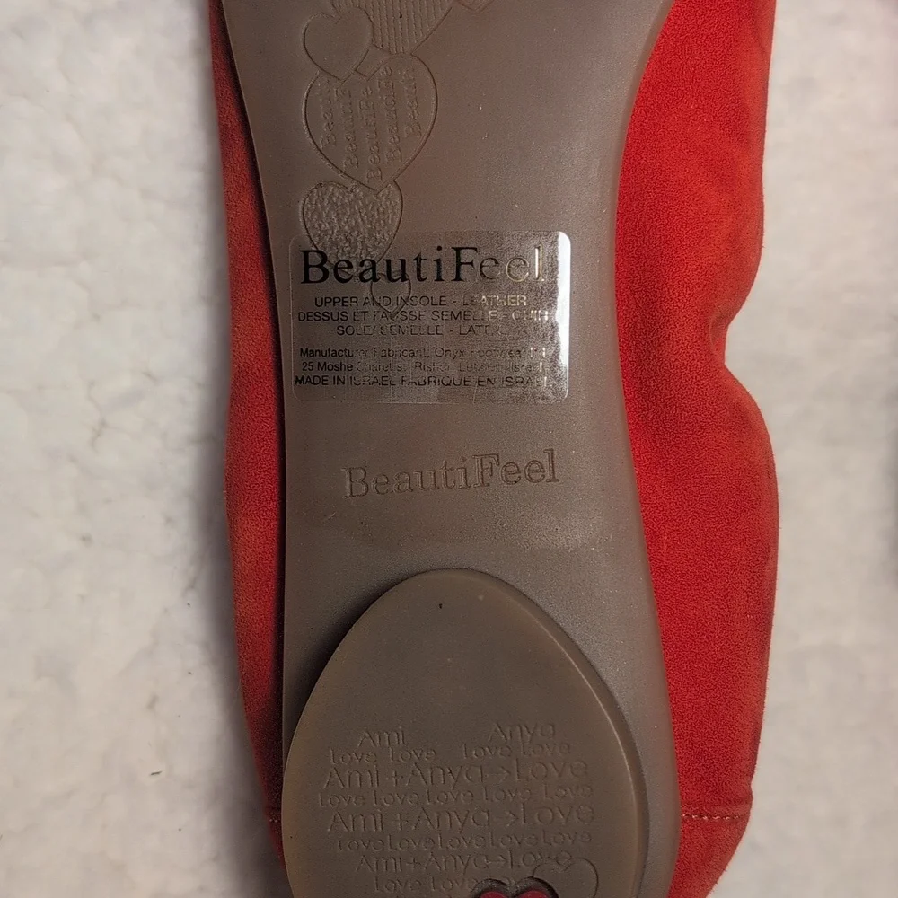 Beautifeel Mary Women's Slip -On  Red Leather shoe - Picture 10 of 13